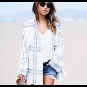Free People Windowpane Cardigan size M/L